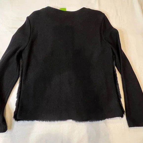 C Wonder Black Faux fur wool cardigan with hook closures. Brand new with tags. - Picture 6 of 11